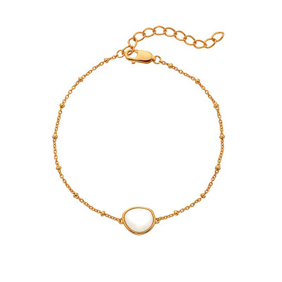 Hot Diamonds - Elegantní pozlacený náramek s diamantem a perletí Golden Edit Soul DL704
