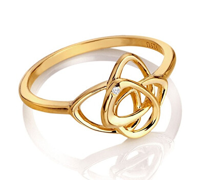 Hot Diamonds - Stylový pozlacený prsten s diamantem Golden Edit Hope DR230