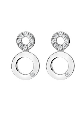 Hot Diamonds - Elegantní stříbrné náušnice s diamanty a topazy Balance DE720