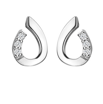 Hot Diamonds - Elegantní stříbrné náušnice s diamanty Much Loved DE729