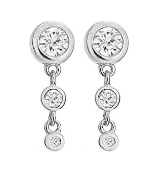 Hot Diamonds - Elegantní stříbrné visací náušnice s diamanty Tender DE748