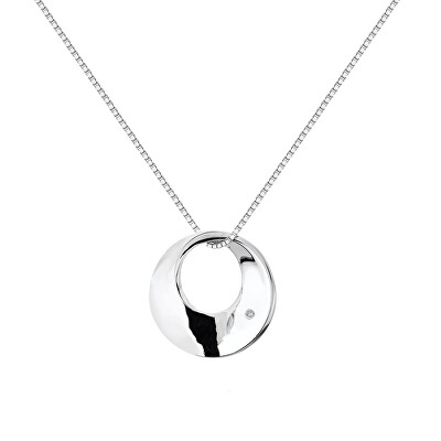 Hot Diamonds - Elegantní stříbrný náhrdelník s diamantem Quest DP787 (řetízek, přívěsek)