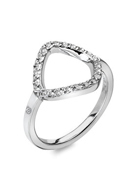 Hot Diamonds - Elegantní stříbrný prsten s briliantem a topazy Behold DR221