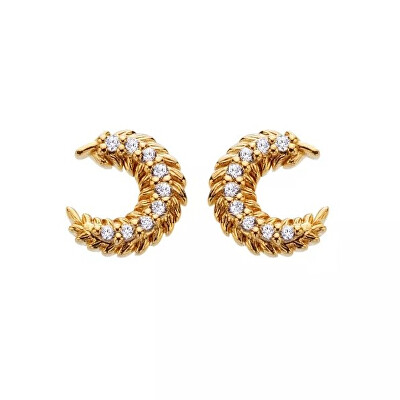 Hot Diamonds - Jemné pozlacené náušnice s diamantem a topazy Selene DE855