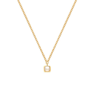 Hot Diamonds - Jemný pozlacený náhrdelník s perletí a diamantem Gemstones DN198