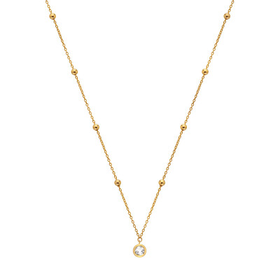 Hot Diamonds - Jemný pozlacený náhrdelník s topazem a diamantem Gemstones DN196