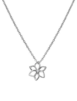 Hot Diamonds - Jemný stříbrný náhrdelník s diamantem Kytička Diamond Amulets DP894 (řetízek, přívěsek)