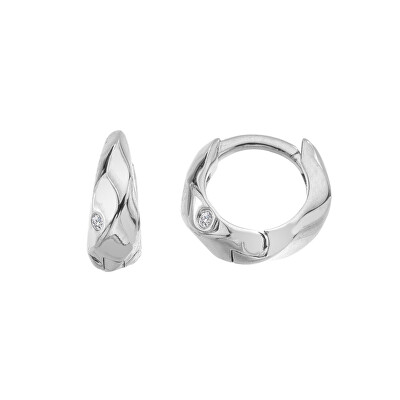 Hot Diamonds - Kroucené stříbrné náušnice s diamanty Much Loved DE869