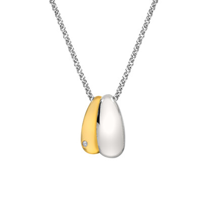 Hot Diamonds - Módní bicolor náhrdelník s diamantem Droplet DP1095