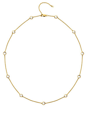 Hot Diamonds - Luxusní pozlacený náhrdelník s topazy a pravým diamantem Gemstone DN212
