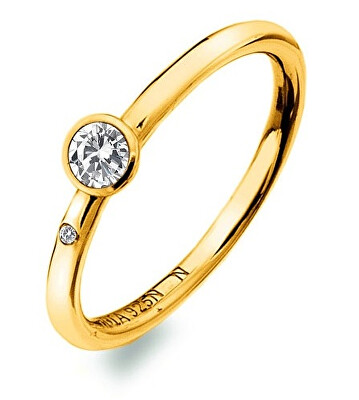 Hot Diamonds - Luxusní pozlacený prsten s topazem a diamantem Gemstone DR293