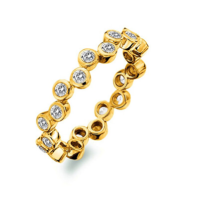 Hot Diamonds - Luxusní pozlacený prsten s topazy a diamantem Gemstone DR294