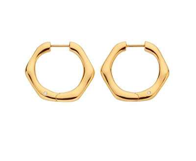 Hot Diamonds - Minimalistické pozlacené náušnice kruhy s diamanty Jac Jossa Soul DE726