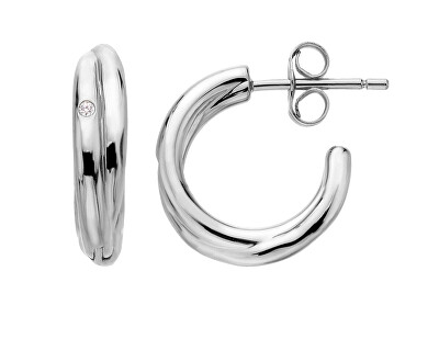 Hot Diamonds - Minimalistické stříbrné náušnice s diamanty Aura DE822