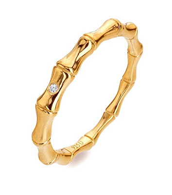 Hot Diamonds - Minimalistický pozlacený prsten s diamantem Golden Edit Hope DR298
