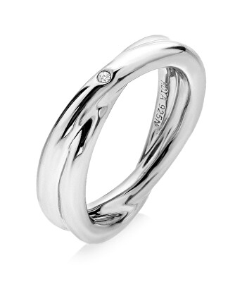 Hot Diamonds - Minimalistický stříbrný prsten s pravým diamantem Aura DR291