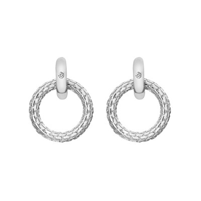 Hot Diamonds - Moderní stříbrné náušnice s diamanty Woven DE691