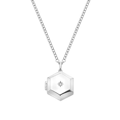 Hot Diamonds - Náhrdelník s diamantem Hexagon Much Loved DP1100 (řetízek, přívěsek)