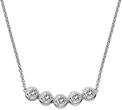 Hot Diamonds - Něžný stříbrný náhrdelník s topazy a pravým diamantem Willow DN129