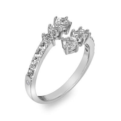 Hot Diamonds - Otevřený stříbrný prsten s diamantem Tender DR305