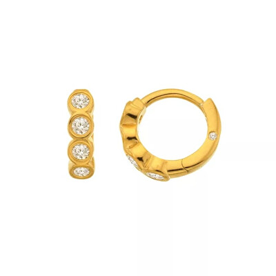 Hot Diamonds - Pozlacené kruhové náušnice s diamantem Tender DE854