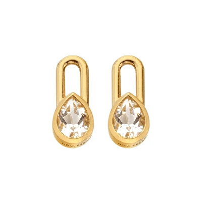 Hot Diamonds - Pozlacené náušnice s diamanty a topazy Solitaire DE880