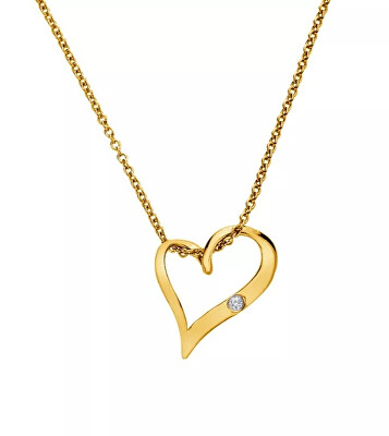 Hot Diamonds - Pozlacený náhrdelník Hot Diamonds X Golden Edit Heart DP1088 (řetízek, přívěsek)