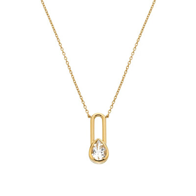 Hot Diamonds - Pozlacený náhrdelník s diamantem a topazem Solitaire DN234