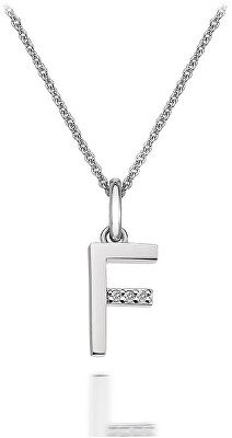 Hot Diamonds - Náhrdelník Hot Diamonds Micro F Clasic DP406 (řetízek, přívěsek)