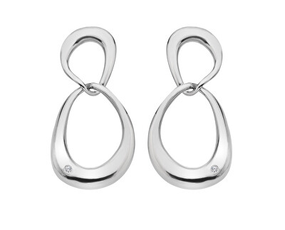 Hot Diamonds - Půvabné stříbrné visací náušnice s diamanty Sleek DE742