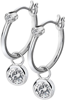 Hot Diamonds - Stříbrné kruhové náušnice s diamanty 2v1 Hoops Topaz DE628