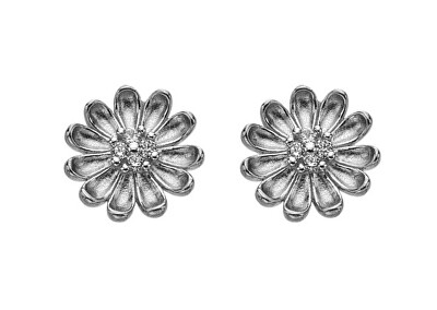 Hot Diamonds - Stříbrné náušnice Květina se zirkony Proud of You Silver Whisper SWE009