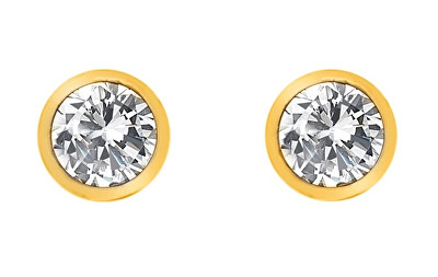 Hot Diamonds - Pozlacené náušnice s topazy a pravým diamantem Gemstone DE832