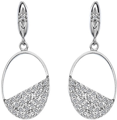 Hot Diamonds - Stříbrné oválné náušnice s diamanty Horizon Topaz DE622