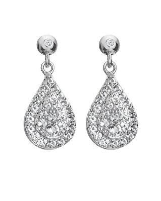 Hot Diamonds - Stříbrné visací náušnice s diamanty a topazy Glimmer DE735
