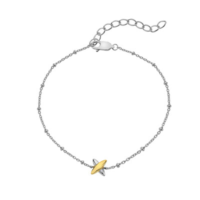 Hot Diamonds - Stříbrný bicolor náramek s pravým diamantem Coupled DL716