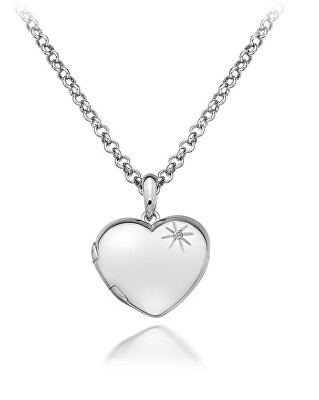 Hot Diamonds - Stříbrný náhrdelník Hot Diamonds Memoirs Heart Locket DP495 (řetízek, přívěsek)