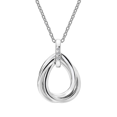 Hot Diamonds - Stříbrný náhrdelník s diamanty Trio Teardrop DP779 (řetízek, přívěsek)