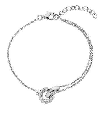 Hot Diamonds - Nadčasový stříbrný náramek s diamantem Propojené kruhy Willow DL692