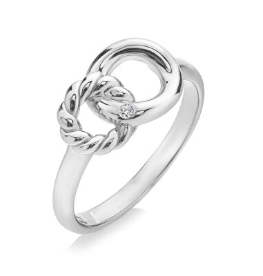Hot Diamonds - Stříbrný prsten s diamantem Propojené kruhy Willow DR289