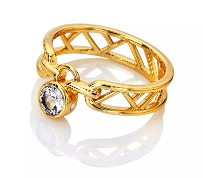 Hot Diamonds - Inel stilat placat cu aur cu topaz și diamant Revolve DR301