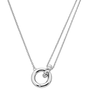 Hot Diamonds - Stříbrný náhrdelník s diamantem Propojené kruhy Willow DN210