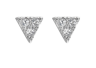 Hot Diamonds - Třpytivé stříbrné náušnice s diamanty a topazy Stellar DE746