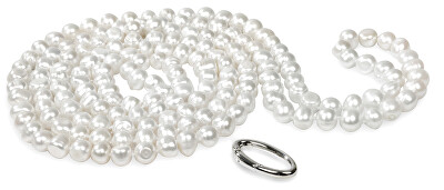 JwL Luxury Pearls - Dlouhý náhrdelník z bílých pravých perel JL0076