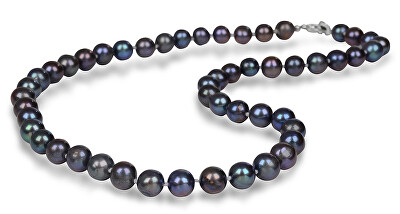 JwL Luxury Pearls - Náhrdelník s pravými kovově modrými perlami JL0265