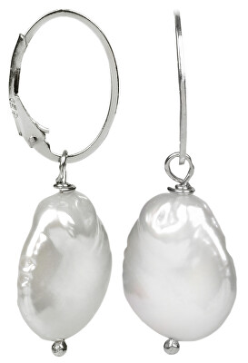 JwL Luxury Pearls - Stříbrné náušnice s pravou bílou perlou JL0154
