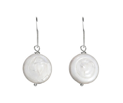 JwL Luxury Pearls - Ezüst fülbevaló, fehér igazgyönggyel JL0154