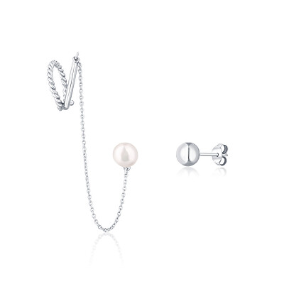 JwL Luxury Pearls - Asymetrické náušnice s pravou perlou JL0747