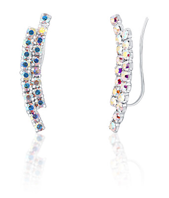 JwL Luxury Pearls - Blyštivé podélné náušnice s krystaly JL0741