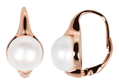 JwL Luxury Pearls - Bronzové náušnice s pravými perlami JL0533